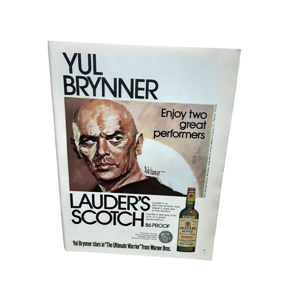 1976 Yul Brynner Lauders Scotch Ultimate Warrior Original Print Ad vintage 70s